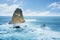 Beautiful Papuma Beach with a big rock
