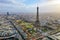 Beautiful Paris Aerial Panoramic Cityscape View
