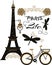 Beautiful paris design with flowers and dragonflies for apparel and t-shirt