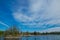 Beautiful parklands with lake and clouds with blue sky in the background, Sydney, Australia.