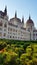 Beautiful parliament building in Budapest, Hungary. Side view