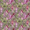 Beautiful parrot flowers on climbing twigs on pink background. Seamless floral pattern. Watercolor painting. Hand painted