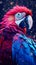 Beautiful parrots style painting generative AI