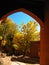 Beautiful passage in Abyaneh red village , Iran , fall season