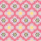 Beautiful pastel pink decorated Moroccan seamless pattern with colorful floral designs