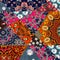 Beautiful patchwork pattern with flower - mandala and abstract tracery.