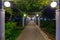 Beautiful pathway with lanterns at the beach