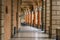 Beautiful pathway with orange italian columns