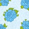 Beautiful pattern with blue flowers