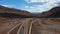 Beautiful paved road in the mountains. New highway. Mountain landscape in the wild