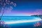 Beautiful and peaceful illustration of beach serene tranquil vibrant