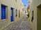 Beautiful peaceful stone paved empty alley