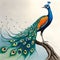 Beautiful peacock watercolor - ai generated image