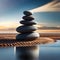 Beautiful pebbles stacked on top of each other - ai generated image