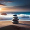 Beautiful pebbles stacked on top of each other - ai generated image