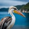 Beautiful pelican side profile - ai generate image