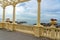 beautiful pergola on Foz promenade in Porto Portugal on seaside