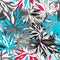 Beautiful petals of flowers on a colored background seamless pattern
