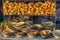 Beautiful photo of a deep-fried bread doughs at streetfood vendor