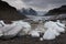 Beautiful photo of Glacial lake full of floating icebergs