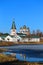 Beautiful photo of the holy monastery in Russia in spring
