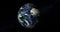 Beautiful photo realistic 3d earth on space. .front view of the earth from space with clouds and green landscapes full view earth