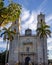 Beautiful photo of the towers of the church of San Servacio in Valladolid in the middle of the Yucatan peninsula  Mexico