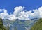 Beautiful photogenic clouds over Lake Brienz Brienzersee and the surrounding alpine peaks - Canton of Bern, Switzerland