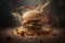 a beautiful photograph of a delicious burger. Generative AI