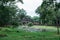 A beautiful photograph of one of the courtyards of the ruins of Ankgor Thom in Cambodia surrounded by a beautiful green forest