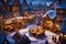beautiful photography of a quaint fantasy market place winter christmas