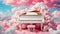 Beautiful piano the clouds fantasy colorful fantastic banner card