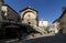 The beautiful Piazza Ferrucci and the Propositura of San NiccolÃ² in Radda in Chianti, Siena, Tuscany, Italy