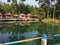 Beautiful picnic spot and resort on the bank of the pond in Bangladesh