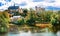 Beautiful pictorial Loire valley - view with Chateau de Montreuil-Bellay. France