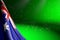 Beautiful picture of Australia flag hangs diagonal on green with selective focus and empty place for your text - any occasion flag
