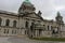 Beautiful picture of city hall in Belfast Northern Ireland, with a gloomy sky and dark clouds