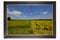 Beautiful picture of golden rice field in wooden frame