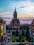 Beautiful picture of metropolitan orthodox cathedral in Timi?oara, Romania. Old historical building, church. In the square.