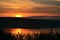 Beautiful picture of the reflection of a mesmerizing red sunset over the lake