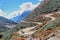 Beautiful picture of Umthang valley,North Sikkim, India surrounded by mountains and hills