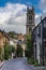 The beautiful picturesque cobbled street of Circus Lane, only a couple of minutes walk away from Edinburgh City center, Scotland