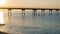 Beautiful pier on Badalona beach near Barcelona, Spain