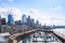 Beautiful pier view in Seattle with cityscape, USA