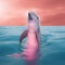 A beautiful pink dolphin in the sea generative AI