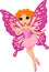 Beautiful pink fairy cartoon