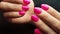 Beautiful pink natural gel polish nails manicure video