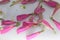 Beautiful pink petals of zinnia elegans, close up of a pink zinnia flower against green foliage background, pink flowers, zinia. F