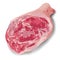 Beautiful pink raw pork leg. Vector on white background