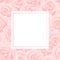Beautiful Pink Rose Banner Card Border - Rosa isolated on White Background. Valentine Day. Vector Illustration
